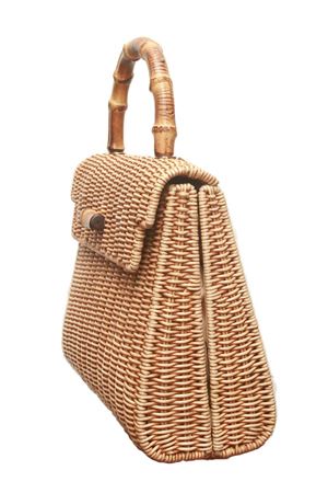 Borsa con manico in bamboo Laboratorio Capri | 115BISCOTTO